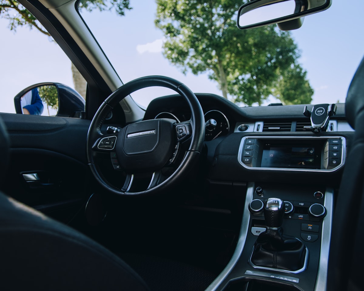 Clean car interior dashboard and front seats ready for a fresh detail